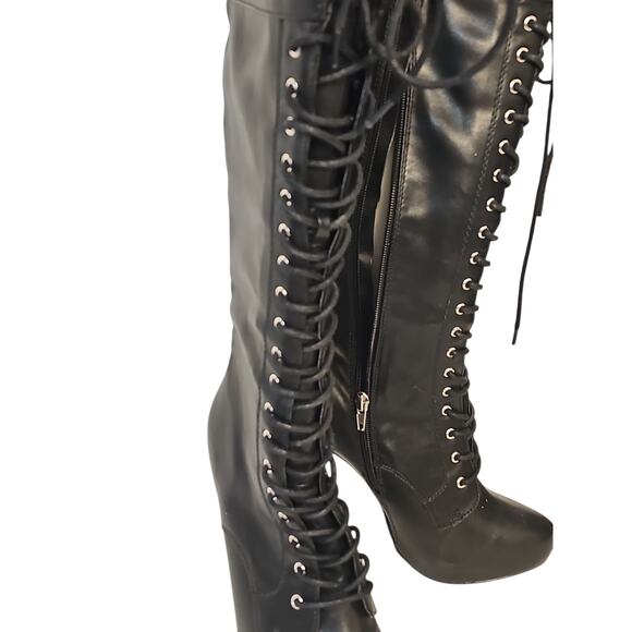Caley boots Thigh High Blcck Size 9 - Picture 3 of 12